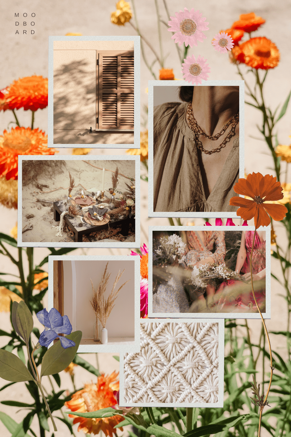 Boho chic moodboard