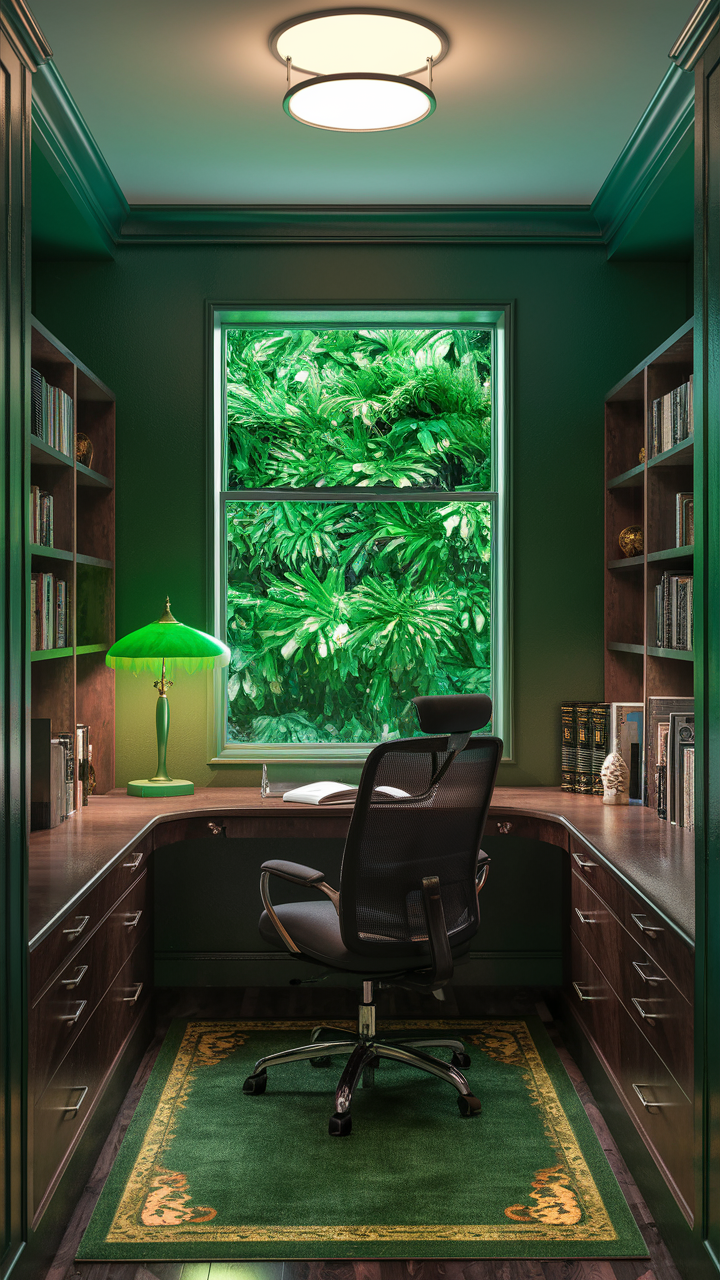 Cozy small office green ideas window light