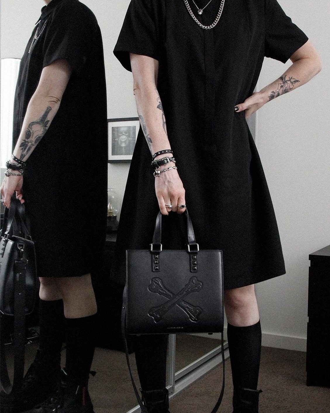 Office Goth Outfit by @marrowbone__